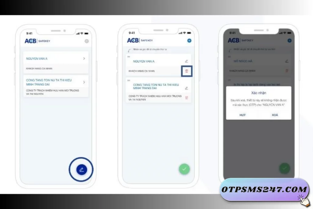 otpsms247 huong dan lay ma kich hoat acb safekey 01