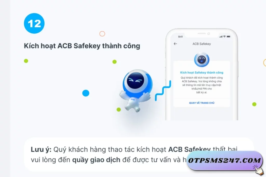 otpsms247 huong dan lay ma kich hoat acb safekey 06
