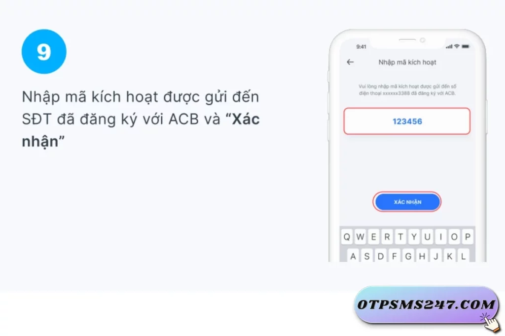 otpsms247 huong dan lay ma kich hoat acb safekey 08