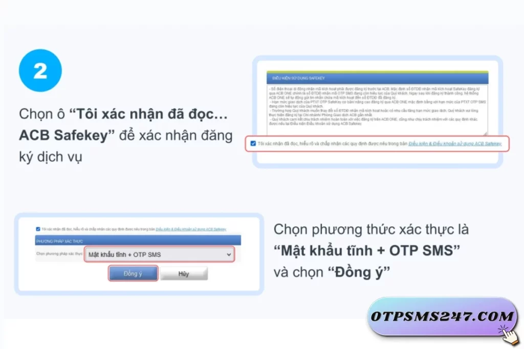 otpsms247 huong dan lay ma kich hoat acb safekey 13
